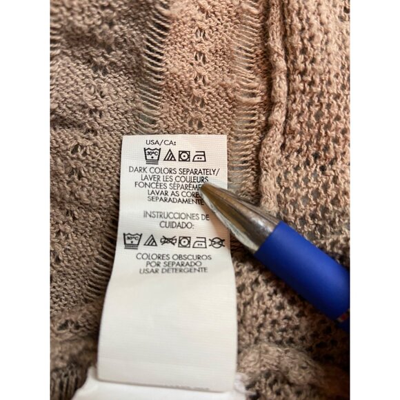 Calvin Klein Jeans Womens Vest Cardigan Medium Beige Open Front Boho Chic - Picture 6 of 8